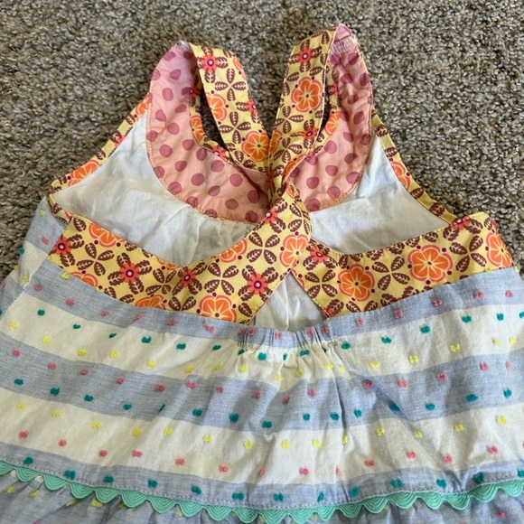 Matilda Jane Happy & Free Dotted Sky Dress Sz 6 Girl’s Stripes Sleeveless Floral - Picture 5 of 10